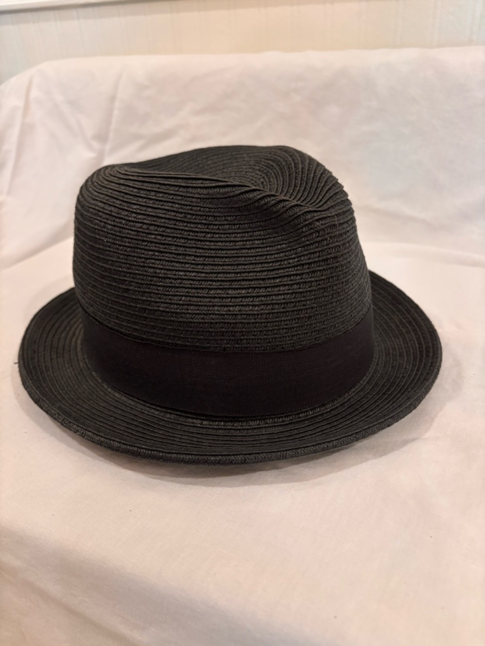 Classic Black Straw Fedora Hat